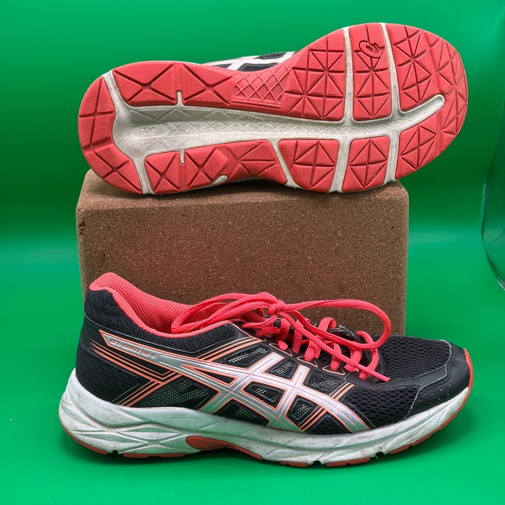 ASICS Gel-Contend 4 Running Shoes Womens 6.5 Black/Pink T765N Low Top Sneaker